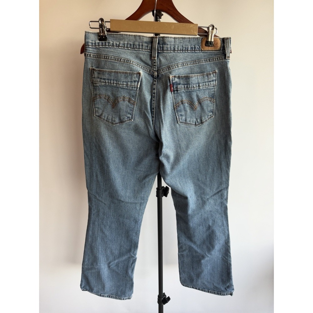 Vintage 90s Y2K Levi's 515 Low Rise Flare Jeans Size 12 Wide Leg With Studs